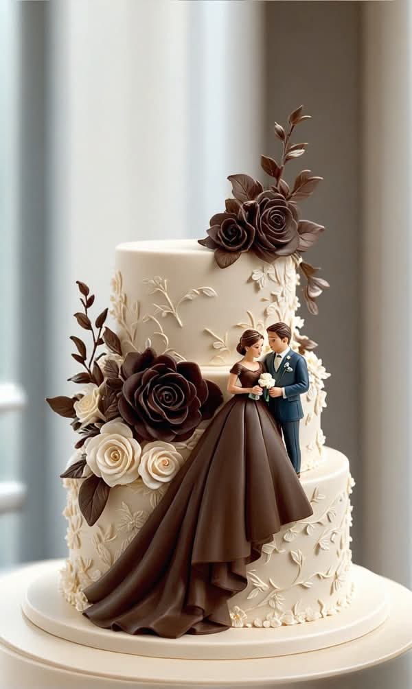 Chocolate milk flavored wedding cake
